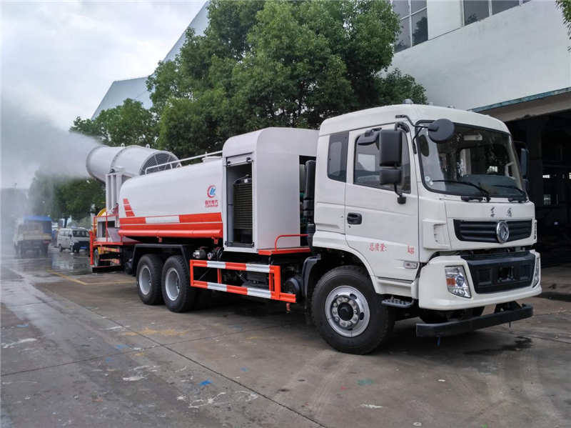 16噸圓罐東風(fēng)隨專多功能抑塵車，60-120米霧炮車